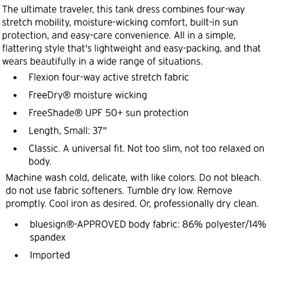 - Eddie Bauer M Blue Departure Easy Tank Dress! NEW! - Picture 9 of 16